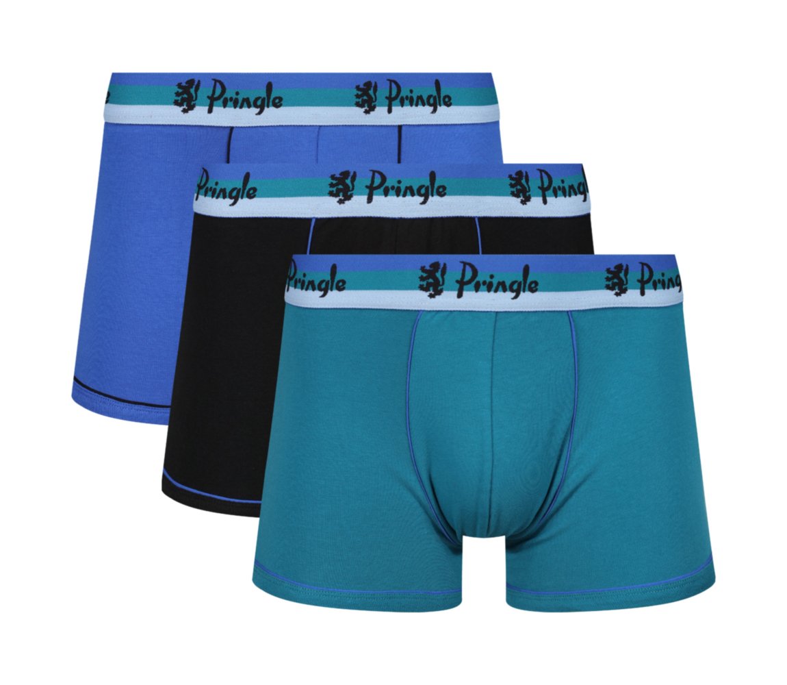 Pringle - 3 Pack Modal Stretch Boxer Trunks - White Hipsters