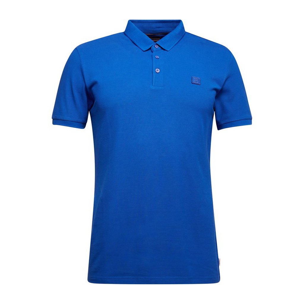 Esprit Pique Short Sleeve Polo Shirt - Mens - Blue - Bright Blue - Small