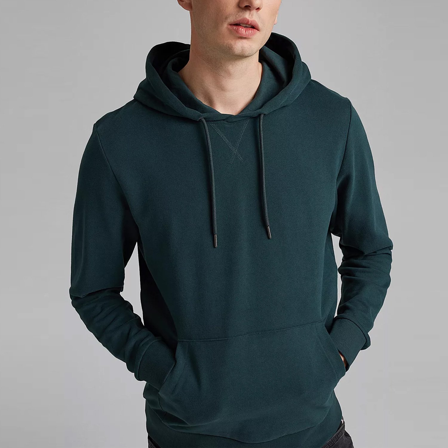 Esprit Mens Hoodie Essentials Sweatshirt With Kangaroo Pockets 100% Cotton Top - Picture 14 of 21