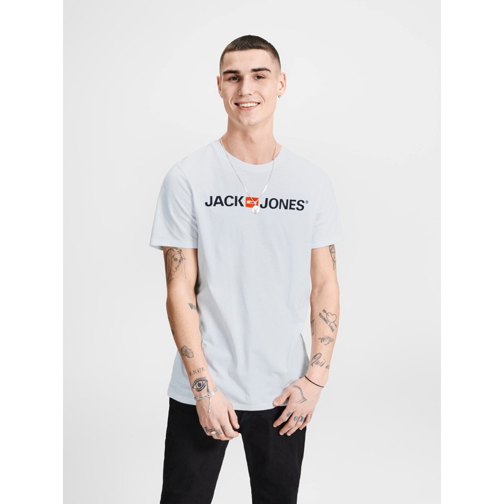 Jack & Jones Essentials Classic Logo T-Shirt - Mens - White - Large