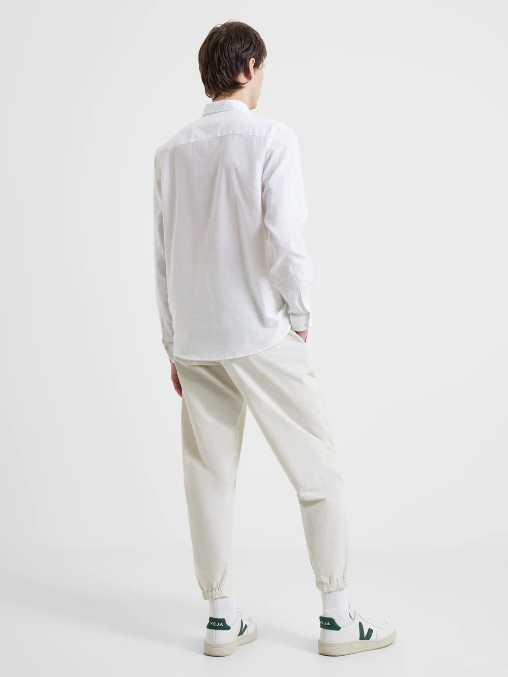 French Connection Mens Comfortable Smart Comfortable Linen Long Sleeve Shirt - Picture 17 of 17