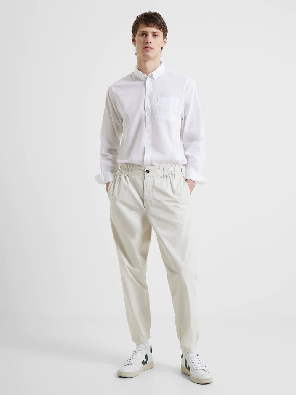 French Connection Mens Comfortable Smart Comfortable Linen Long Sleeve Shirt - Picture 14 of 17