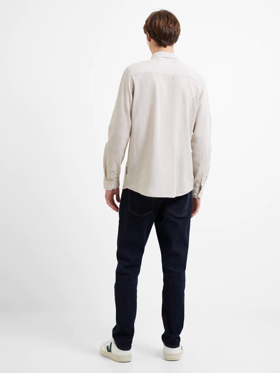French Connection Mens Comfortable Smart Comfortable Linen Long Sleeve Shirt - Picture 11 of 17