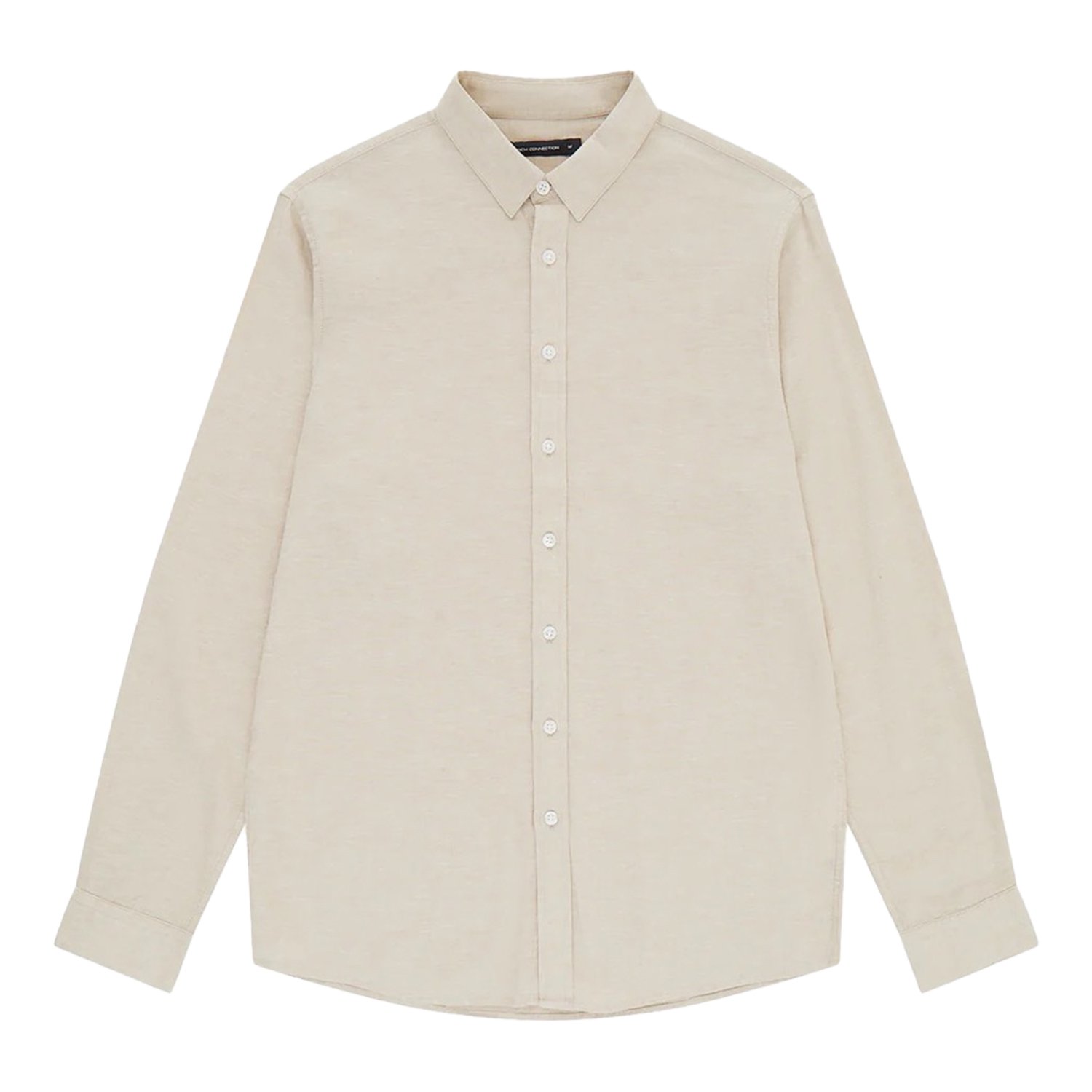 French Connection Mens Comfortable Smart Comfortable Linen Long Sleeve Shirt - Picture 7 of 17