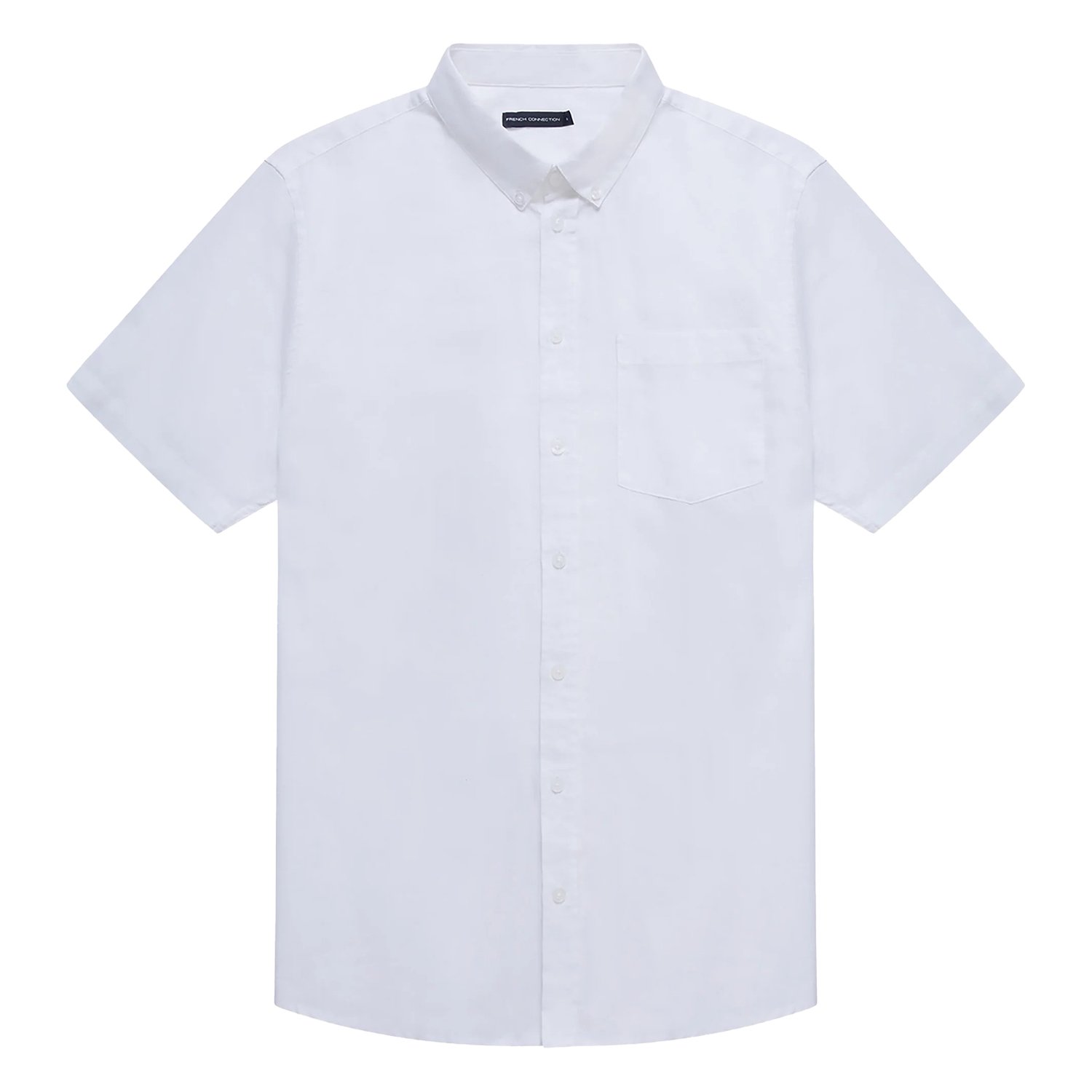 French Connection Mens Comfortable Regular Fit Linen Short Sleeve Shirt - Picture 14 of 18