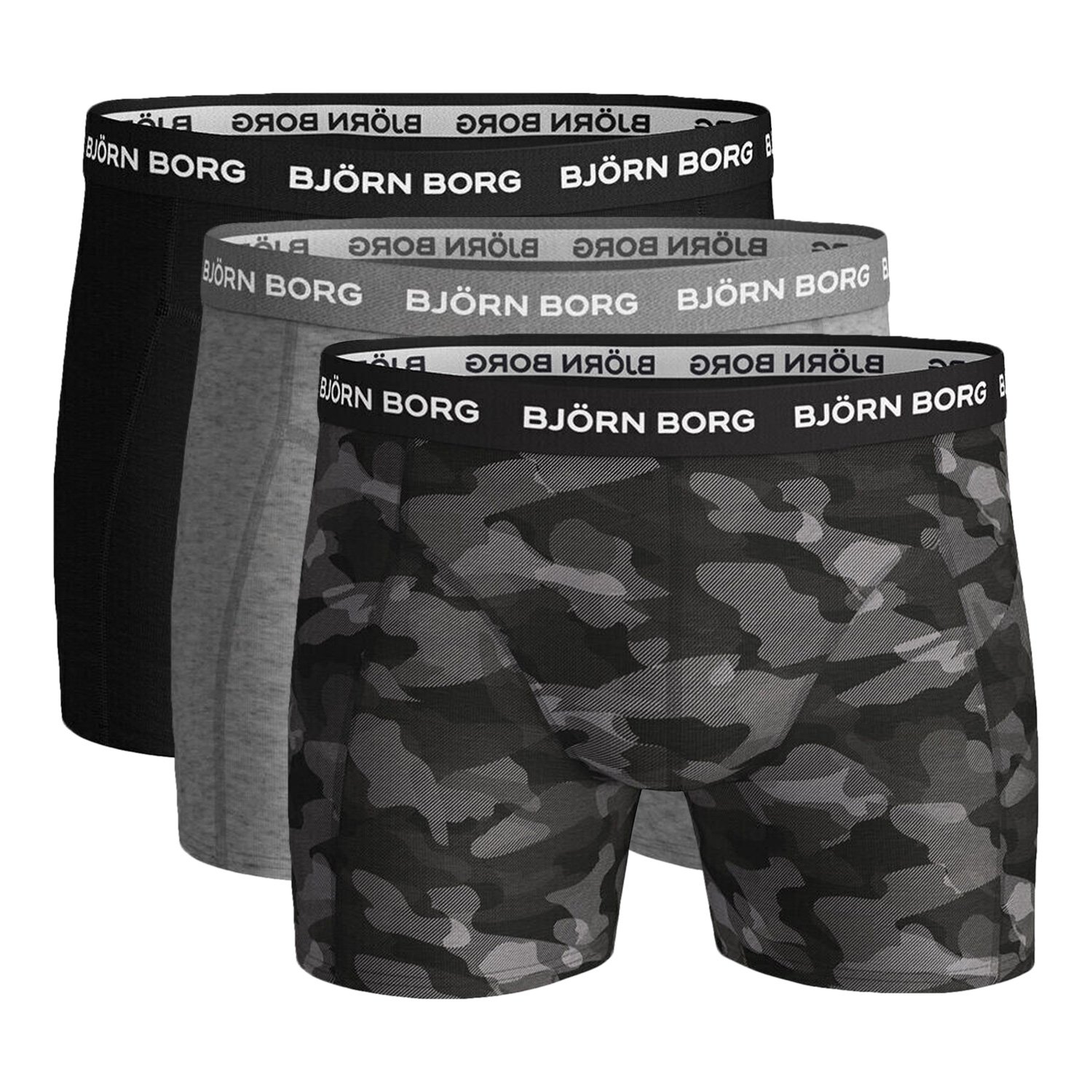 Bjorn Borg Mens Boxers 3 Pack Essential Camo Print Microfibre Stretch Underwear