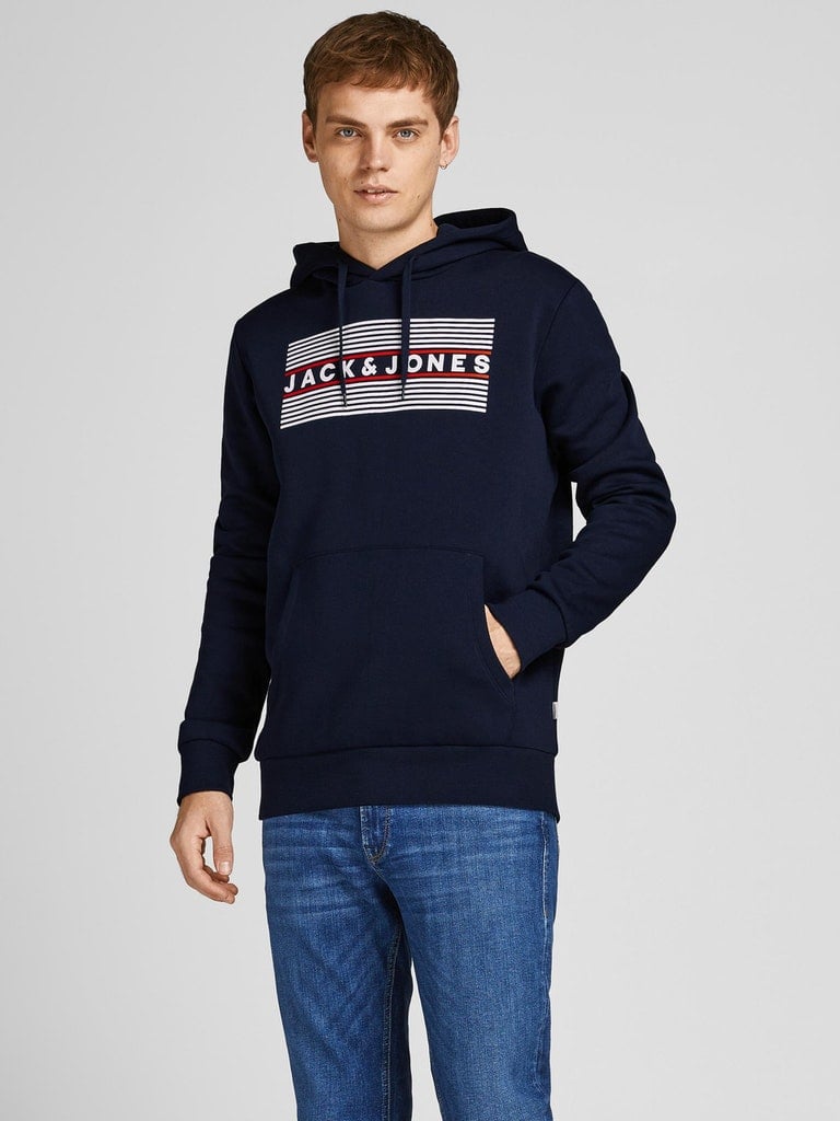 Sudadera con capucha para hombre Jack and Jones Corp estampado con logotipo sudor mezcla algodón jumper básico - Imagen 17 de 88