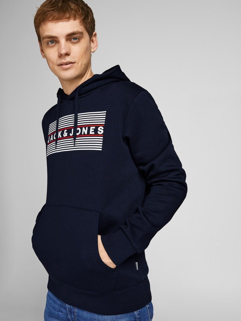 Sudadera con capucha para hombre Jack and Jones Corp estampado con logotipo sudor mezcla algodón jumper básico - Imagen 20 de 88