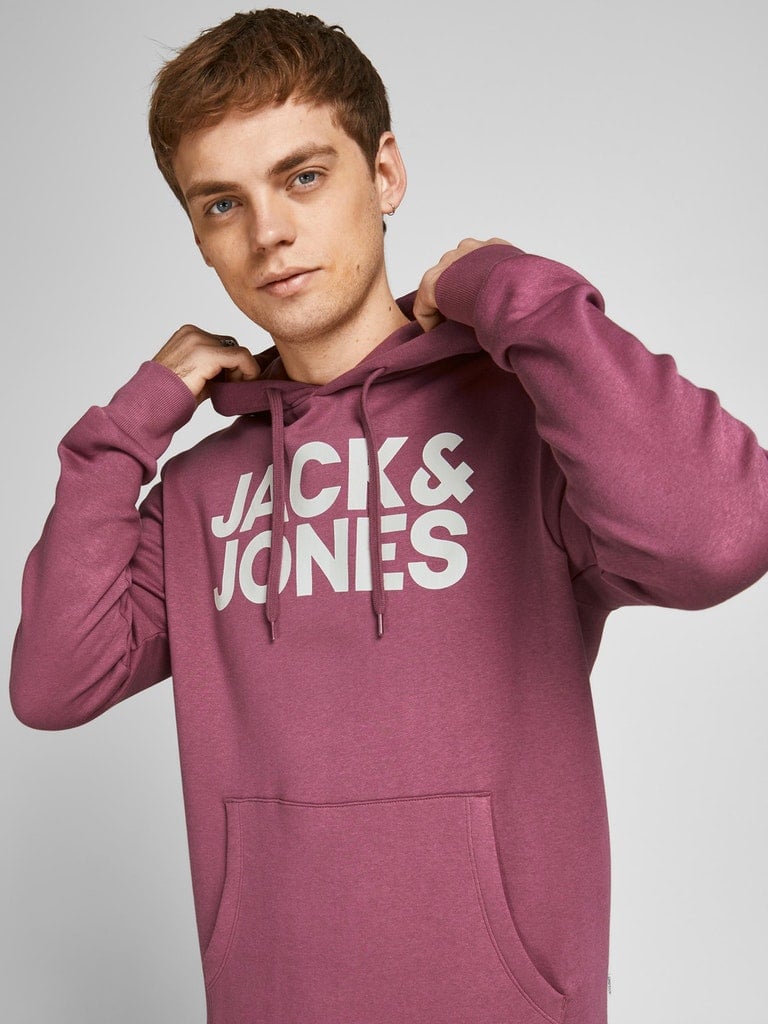 Sudadera con capucha para hombre Jack and Jones Corp estampado con logotipo sudor mezcla algodón jumper básico - Imagen 87 de 88