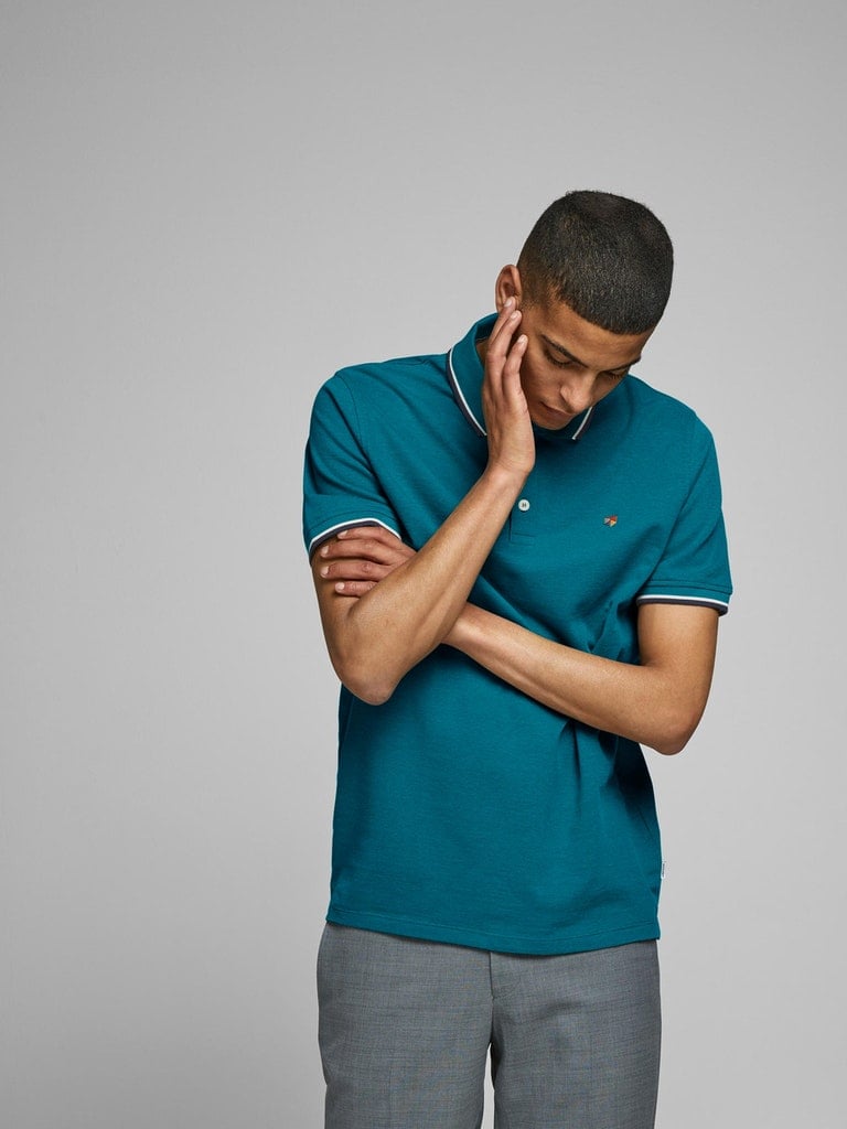 Camisa polo para hombre Jack & Jones Bluwin con punta de contraste premium - Imagen 19 de 74