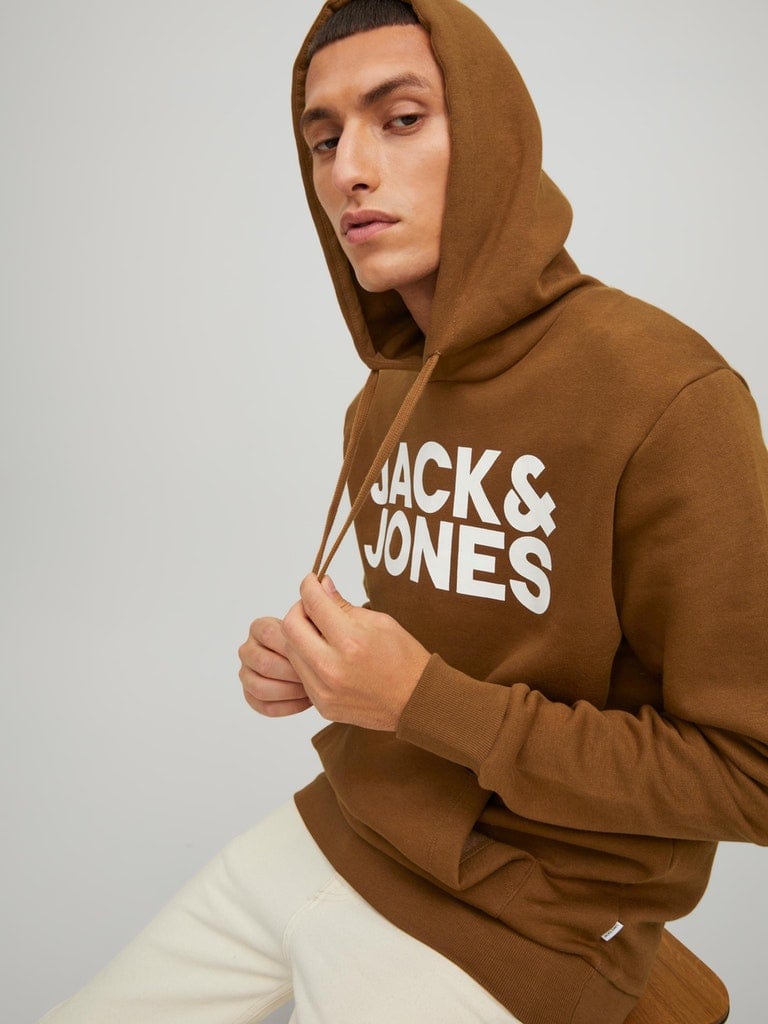 Sudadera con capucha para hombre Jack and Jones Corp estampado con logotipo sudor mezcla algodón jumper básico - Imagen 40 de 88