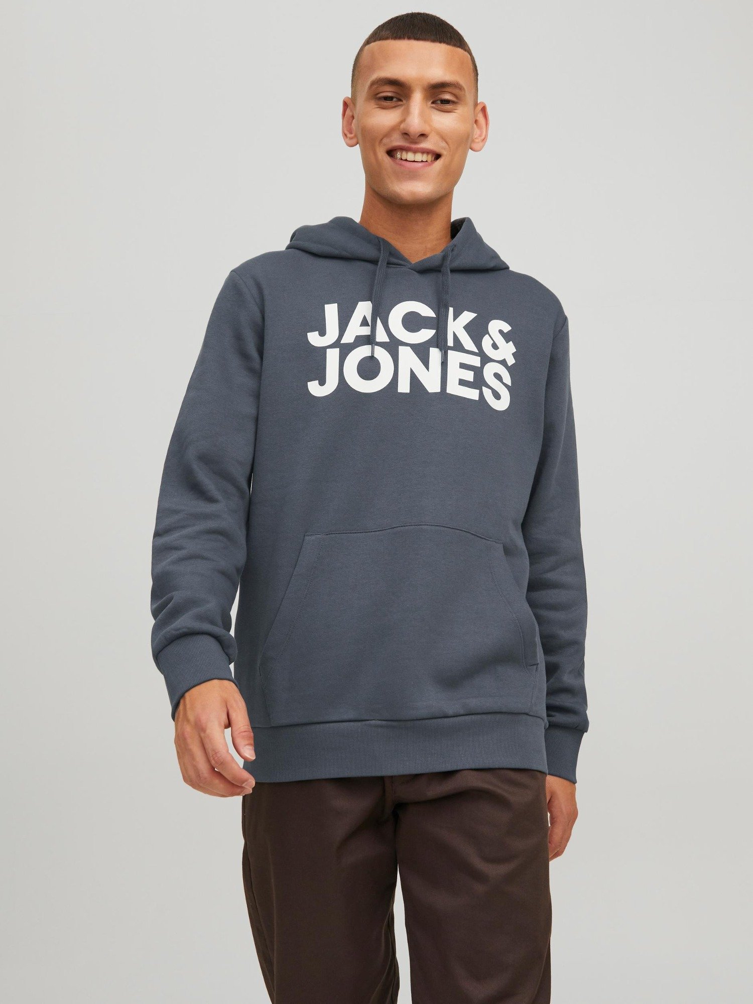 Sudadera con capucha para hombre Jack and Jones Corp estampado con logotipo sudor mezcla algodón jumper básico - Imagen 34 de 88