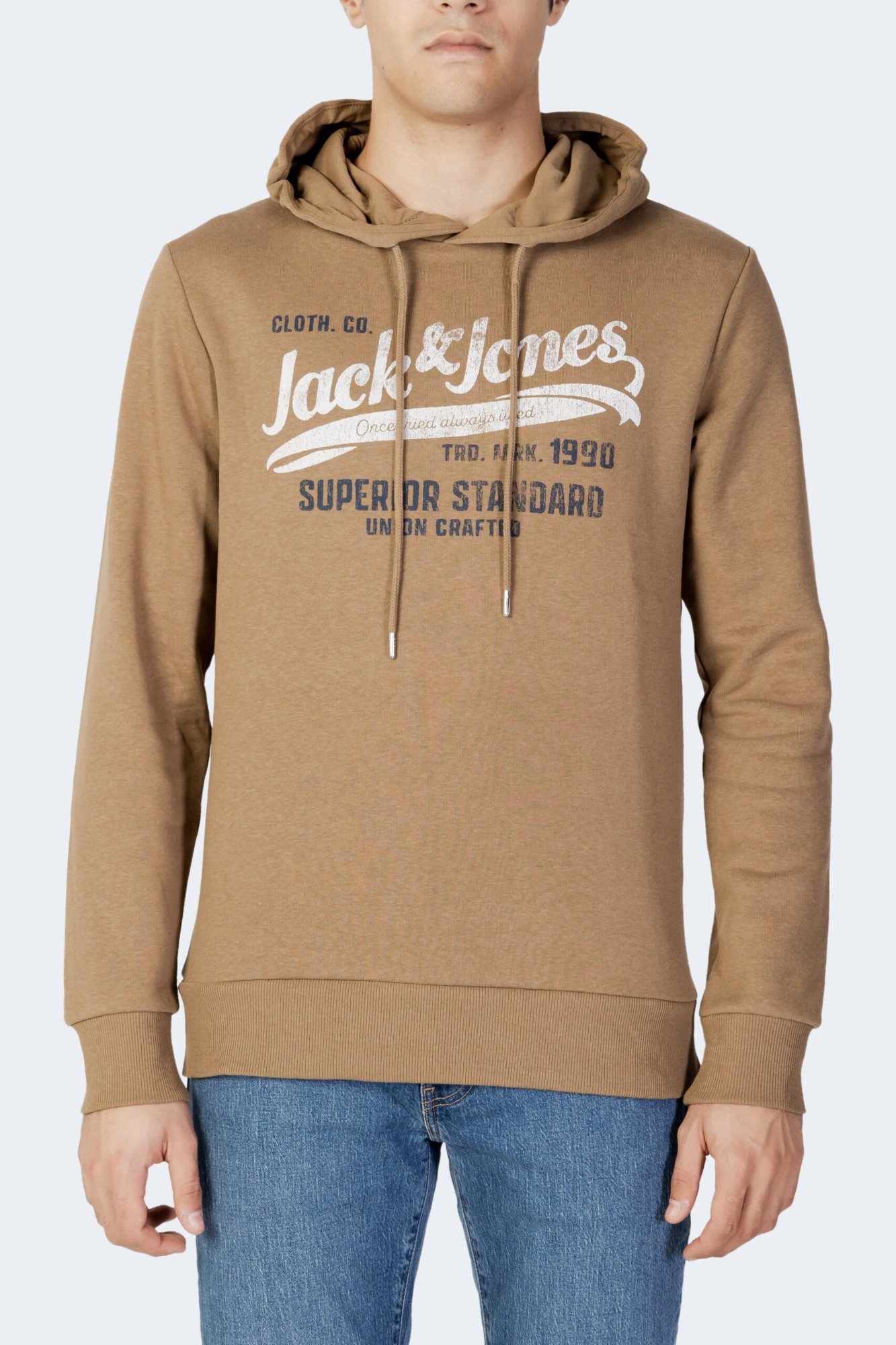Jack & Jones Mens Hoodie Blubilly Logo Sweat Relaxed Fit Cotton Blend Jumper
