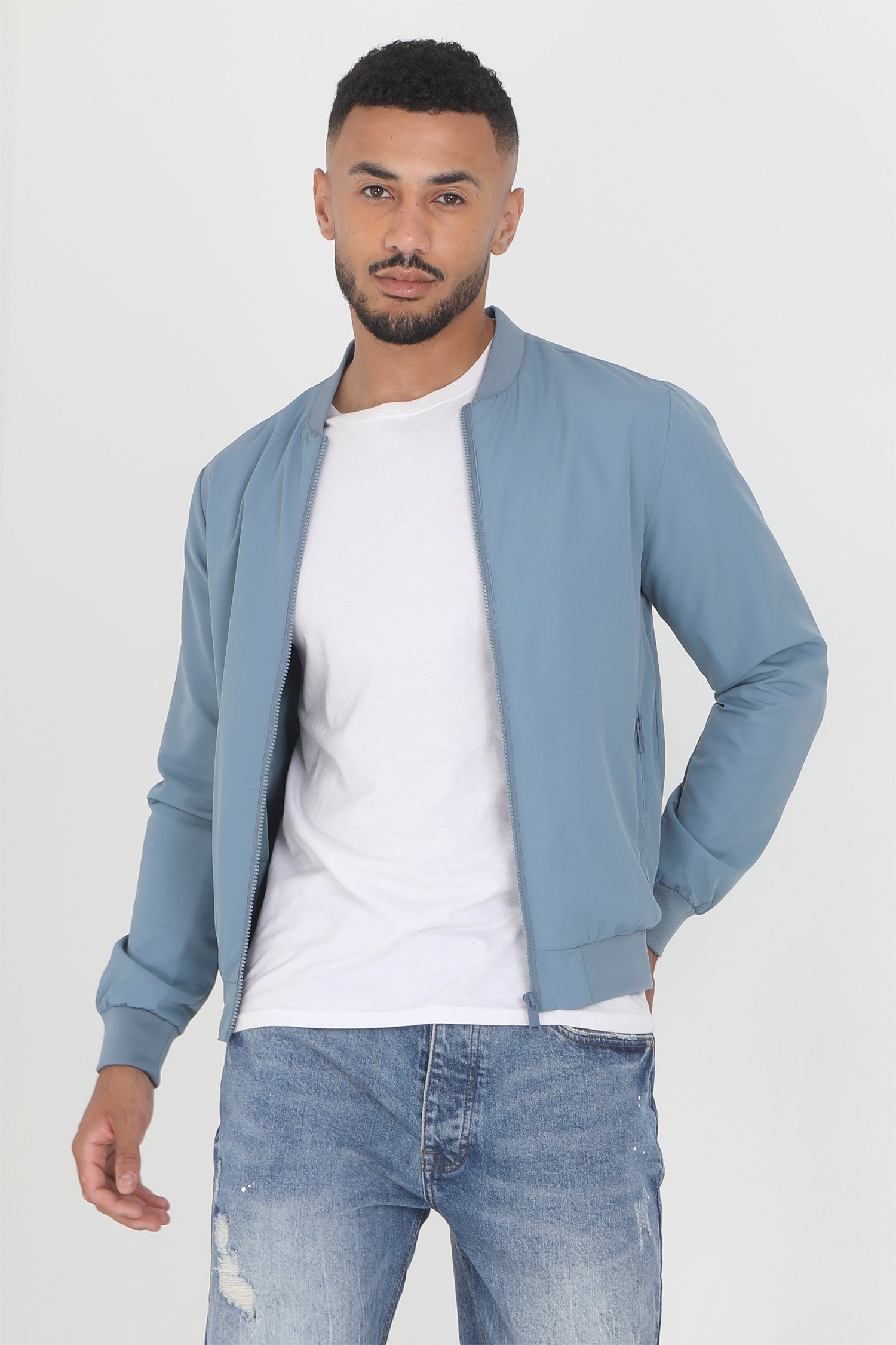 Brave Soul Hombre Bomber Chaqueta Sanjay Manga Larga con Cremallera Poliéster - Imagen 38 de 42