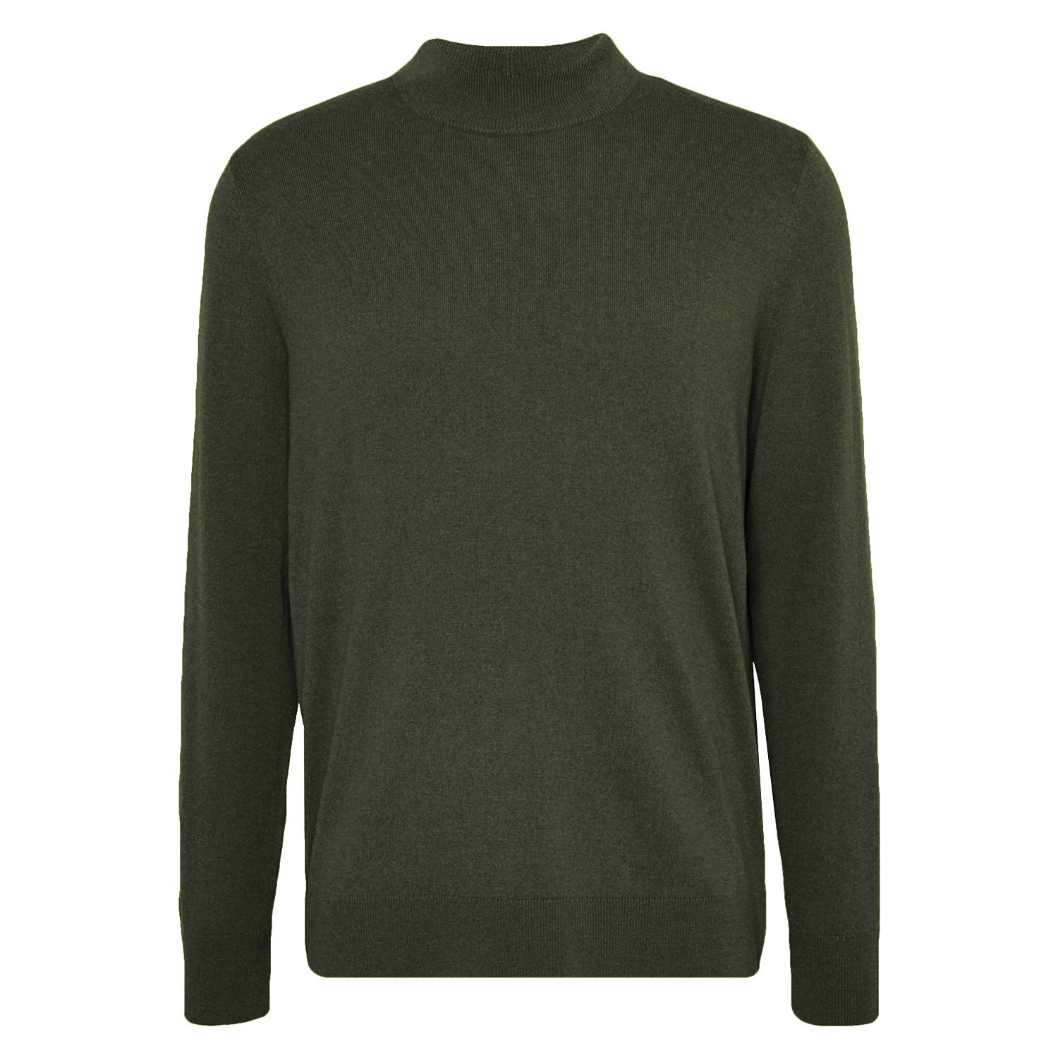 Brave soul Mens Turtle Neck Jumper Plain Basic 100% Cotton Pull Over ...