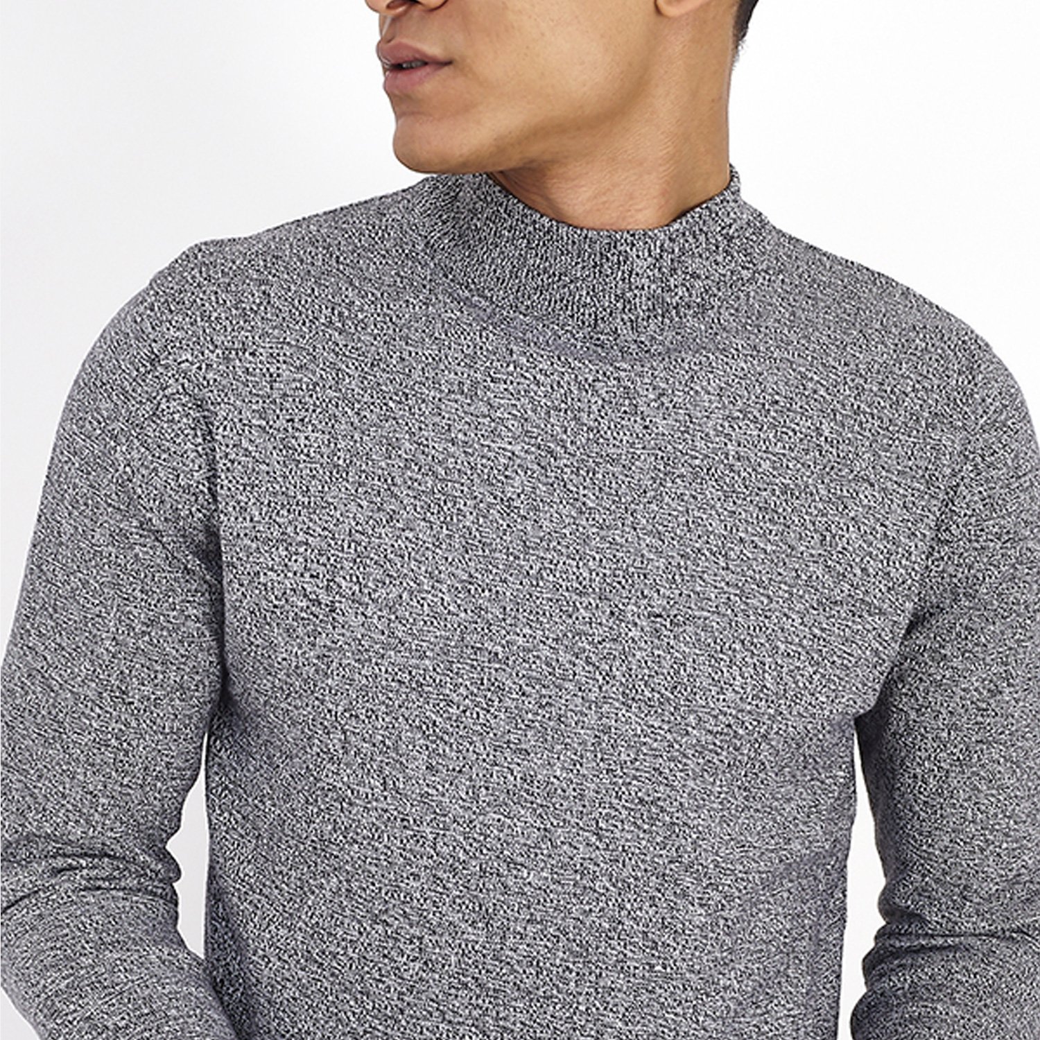 Brave soul Mens Turtle Neck Jumper Plain Basic 100% Cotton Pull Over ...