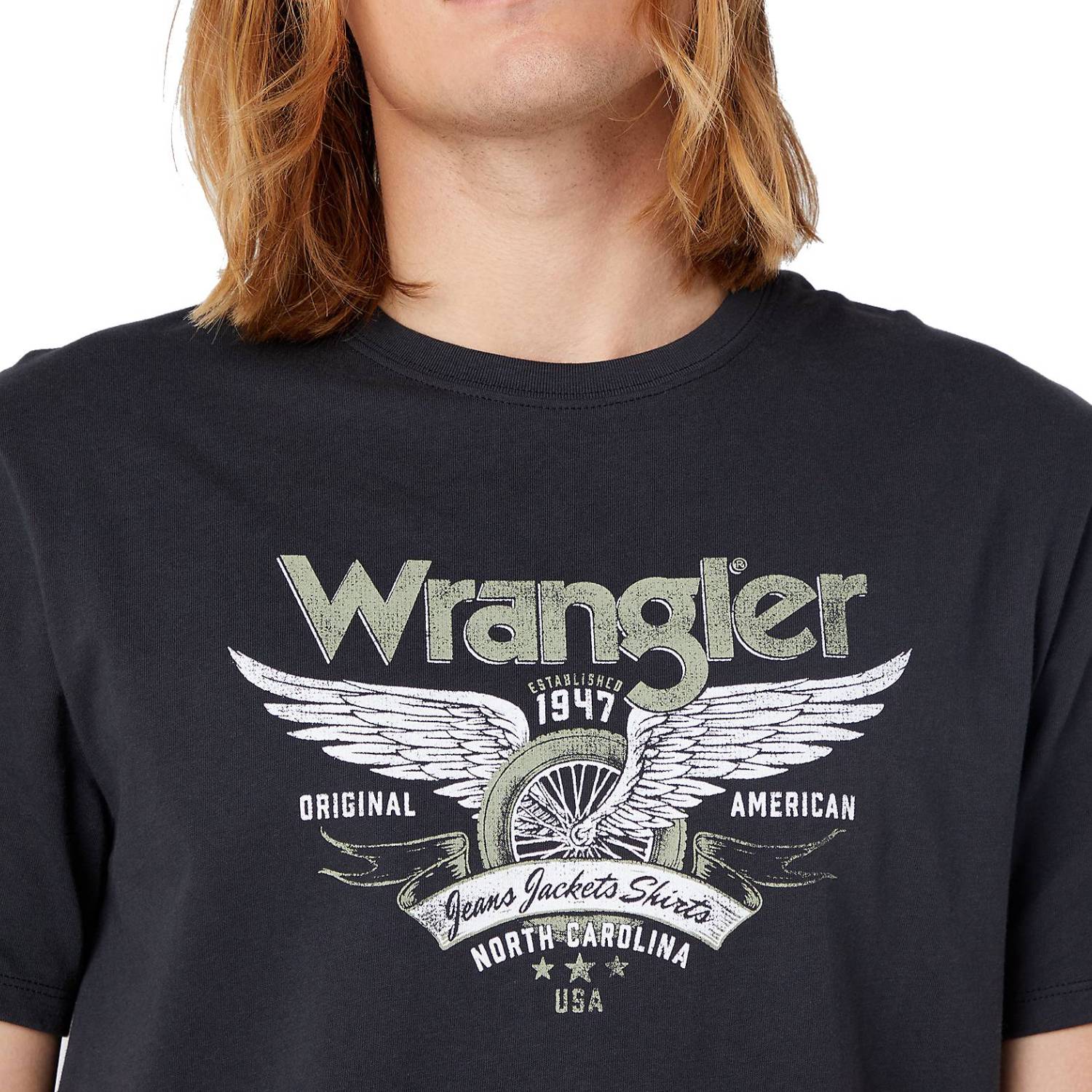 Wrangler Americana Mens Classic Regular Fit 100 Cotton Short Sleeve T Shirt